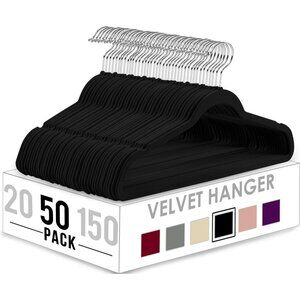 50 Non Slip Velvet Hangers 360 Degree rotatable Hook Durable & Slim Coat Hangers